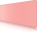 Dapesuom Large Mouse Pad, Extended Gaming Mouse Mat with Stitched Edges, Full Size Desk Mats with Non-Slip Base, Computer Big Desktop Keyboard Pad for Gamer, Laptop, Office, 23.6 x 11.8 in, Rose Pink