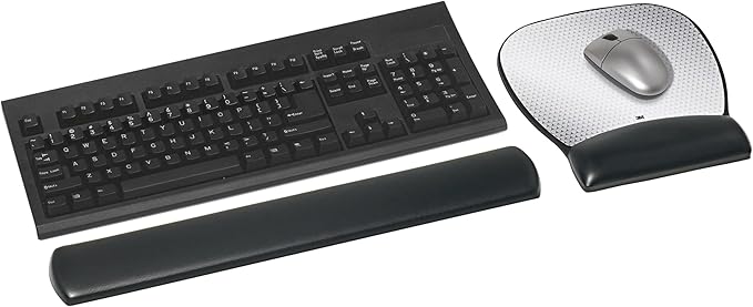3M Precise Mouse Pad with Gel Wrist Rest, Soothing Gel Comfort with Durable, Easy to Clean Leatherette Cover, Optical Mouse Performance, 9.2" x 8.7", Black (MW310LE)