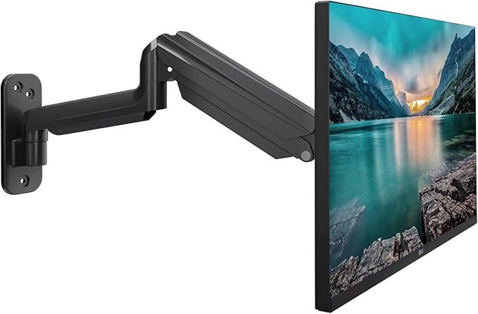 suptek Single Monitor Wall Mount for 17 to 32 Inch Screens, Gas Spring Monitor Arm Wall Mount Holds Up to 17.6lbs, Full Motion Adjustable,VESA Mount 75x75, 100x100(WM01A)