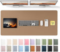 YSAGi Leather Desk Protector, Office Mat, Large Mouse Mat, Non-Slip PU Leather Blotter, Laptop Desk Pad, Waterproof Writing Pad for Office and Home (Khaki, 47" x 17")