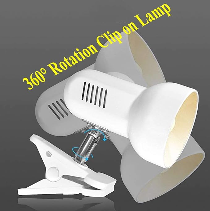 RONG&LAN Clip lamp,360° Rotation Clip on Lamp Portable Book Reading Light,Clamp on Desk/Table/Bunk Bed/Cupboard Home Lighting, (Desk lamp,Seven Colors for Your Choice) (Black)