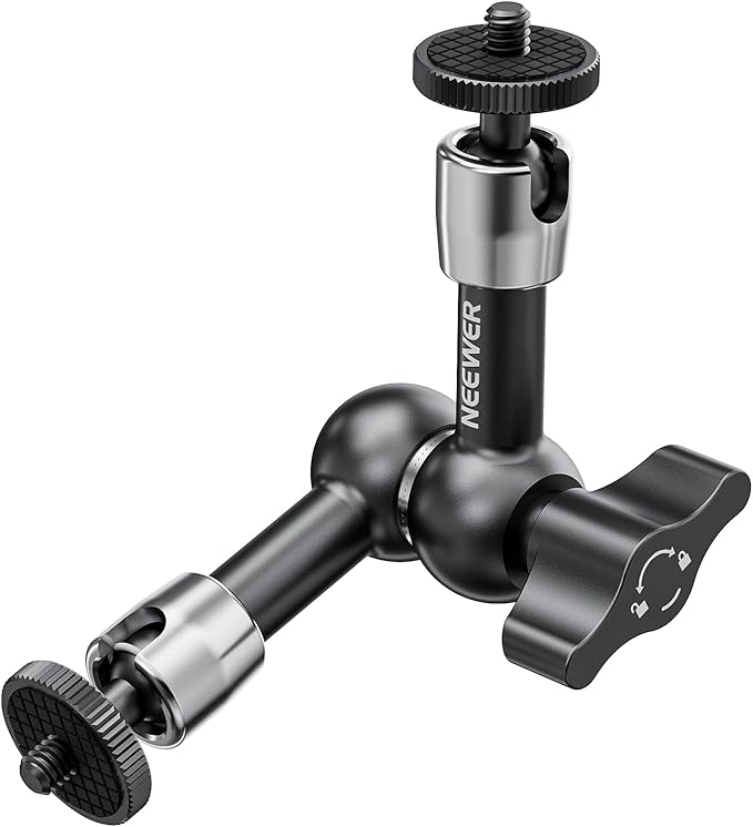 NEEWER 5.9"/15cm Adjustable Friction Magic Arm with 1/4" Screw on Both Ends, Compatible with SmallRig Cage, Flash/LED Light/Microphone/Monitor/SuperClip, Max Load 4.4lb/2kg, ST15