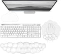 Gel Cloud Wrist Rest for Keyboard and Mouse Clear Mouse Pad with Wrist Rest 3PCS Ergonomic Cool Keyboard Wrist Pad Cute Acrylic Coaster Non-Slip Cute Transparent Mouse Wrist Pad for Computer Keyboard