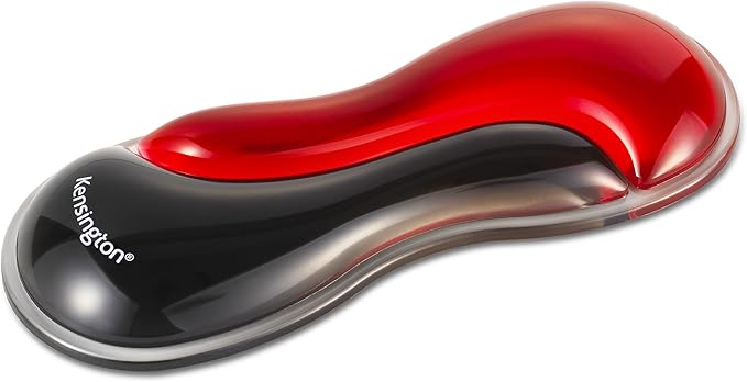 Kensington Slim Duo Gel Mouse Wrist Rest Support Cushion for Low Profile Mice & Trackballs, Ergonomic Mouse Wrist Support, Comfortable Non-Skid Gel, Red 7.56" x 2.83" x 0.87" K62440NA