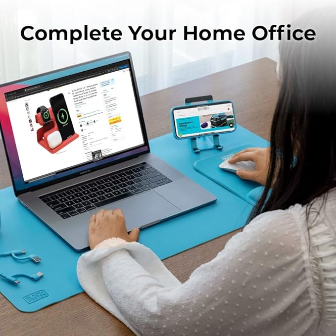 BLACK+DECKER Ergonomic Mouse Pad Wrist Support - Comfortable Mouse Pad Wrist Rest - Wrist Relief Gel Mousepad - Non-Slip Base Aesthetic Mousepad for Gaming, Home, Office - Perfect for Computer, Laptop