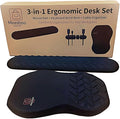 3-in-1 Ergonomic Mouse Pad Set with Keyboard Wrist Rest Support & Cable Organizer – Memory Foam Wrist Support, Non-Slip Base – Ideal for Office & Gaming – Gift Box – Black-Meeshoo