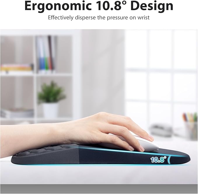 EYROZILL 3 in 1 Ergonomic Mousepad with Wrist Rest, Gaming Keyboard Mouse Pad with Wrist Support Non-Slip Base Massage Design (Black/Grey)
