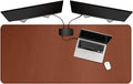 ZORESYN Large Mouse Pad (120x60cm) - PU Leather Gaming Mousepad Desk Mat - Nonslip Base and Waterproof Desktop Keyboard Extended Mouse Mat (Light Brown)