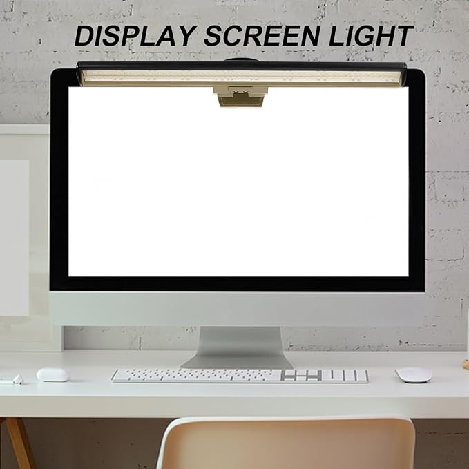 Veemoon LED Computer Monitor Light Bar with USB Clip, Adjustable Eye-Care Screen Lamp for Laptop and Desktop, Flicker-Free Computer Accessory for Home Office and Gaming