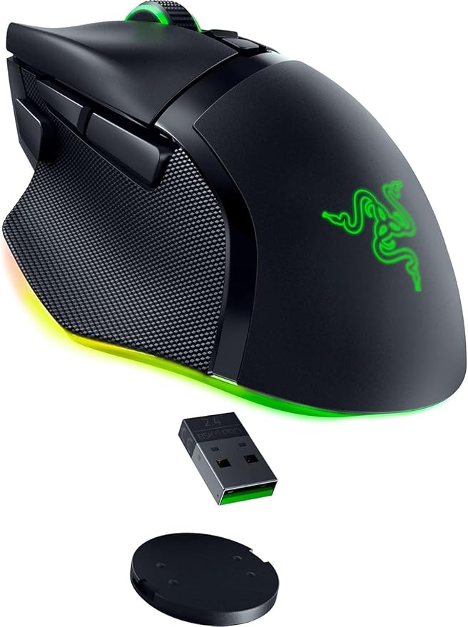 Razer Basilisk V3 Pro Wireless Gaming Mouse: HyperScroll Tilt Wheel - 30K DPI Optical Sensor - Gen-3 Optical Switches - 13-Zone Chroma RGB - 13 Programmable Controls - 3 Connection Modes - Black