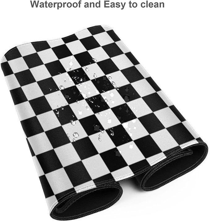 Black and White Checkered Mouse Pad Gaming XL Large Mousepad Desk Mat Long Extended Big Keyboard Pads Table Accessories for Gaming and Office Pc Laptop Computer 31.5 X 11.8 Inch