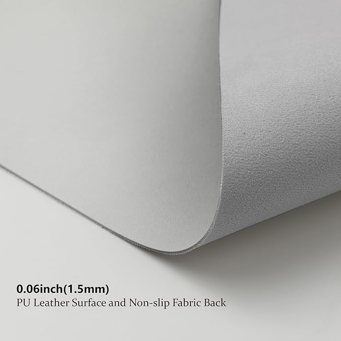 Leather Desk Mat - Small Non-Slip PU Desk Pad for Office and Home - Desk Organization and Accessories - Ideal for Large Mouse Pad and Small Desk Mats on Top of Desks (White,23.6"x 13.8")