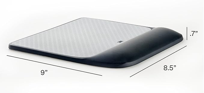 3M Precise Mouse Pad with Gel Wrist Rest, Soothing 3M Gel Technology and Satin Smooth Cover for All Day Comfort, Optical Mouse Performance and Battery Saving Design (MW85B), Extended, Black