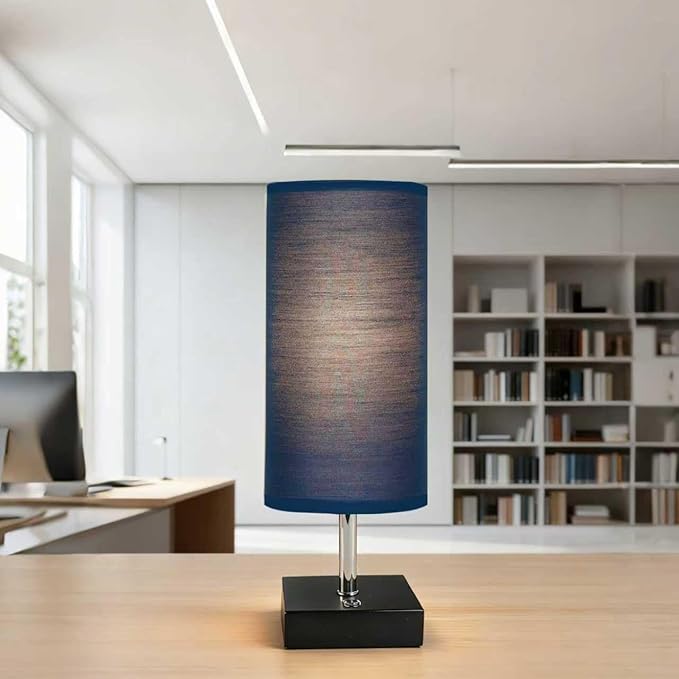 Battery Powered Wireless Desk lamp, Cordless Desk lamp, Three Light Colors and Touch dimming, Suitable for bedrooms, Living Rooms and Study Rooms, 12 inch Touch Charging lamp (Blue)