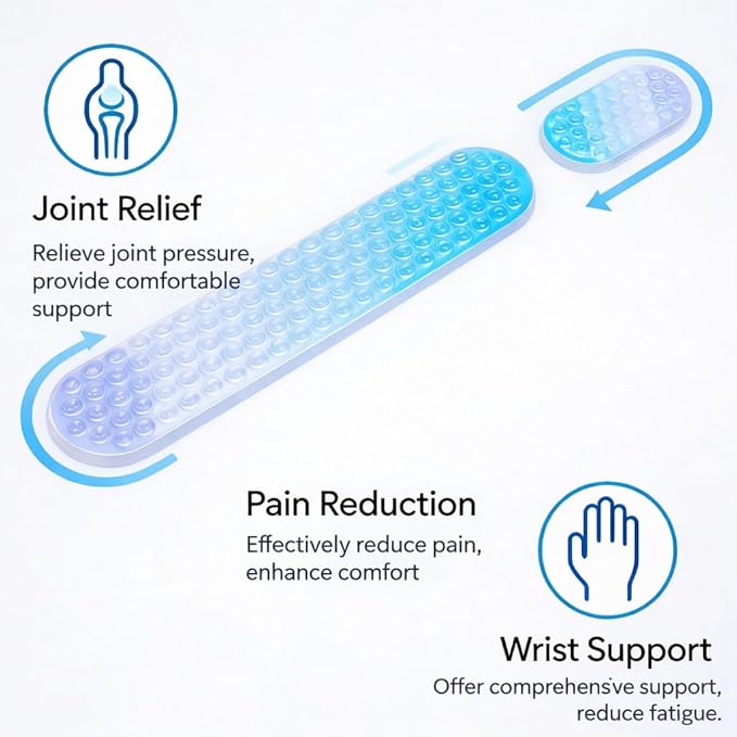 Cute Ergonomic Gel Jelly Wrist Rest for Office & Gaming, Support to Relieve Wrist Fatigue, Non-Slip Gel Pad for All-Day Typing Comfort, Won’t Flatten or Lose Shape After Long-Term Use