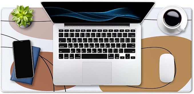 SSIOIU Boho Pastel Painting Cute XXL Waterproof Mousepad - Extended, Extra Large Size 35.5x15.7 in - For Work, Game, Office, Home