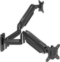 MOUNT PRO Dual Monitor Wall Mount for 13 to 32 Inch Computer Screens, Wall Monitor Arm for 2 Monitors, Each Holds Up to 19.8lbs, Full Motion Wall Monitor Mount with VESA 75x75/100x100