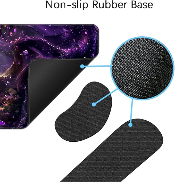 MIBITRI Keyboard Mouse Pad Set, Extended Gaming Mouse Pad+Ergonomics Keyboard Wrist Rest Support, Memory Foam, Easy Typing, 4Pcs XXL Ultra Thick Desk Mat, Dragon