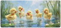 Large Ergonomic Gaming Mouse Pad Playful Ducklings in Pond - Cute Waterfowl Theme with Non-Slip Base Water-Resistant Surface and Stitched Edges 40x90cm