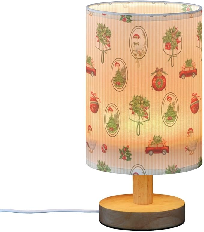 Beige Berry LED Table Lamp, Bedside Lamp with Linen Lampshade, Flicker-Free Eye Care USB Plug in Nightstand Lamp, for Bedroom and Office
