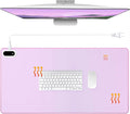 Konohan Heated Desk Pad Warm Mouse Pad, 5 Heating Level & 4 Hour Auto Shut-Off, PU Leather Warm Mouse Mat Heating Keyboard Gaming Mice Warmer Mat Only Supports 110v(Purple Color,23.6"x 14.2")