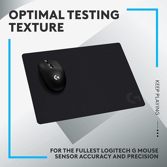 Logitech G440 Hard Gaming Mouse Pad, Optimized for Gaming Sensors, Moderate Surface Friction, Non-Slip Mouse Mat - Black