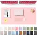 YSAGi Leather Desk Protector, Office Mat, Large Mouse Mat, Non-Slip PU Leather Blotter, Laptop Pad, Waterproof Writing Pad for Office and Home (Light Pink, 47.2" x 23.6")