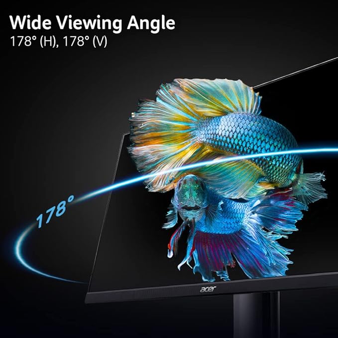 acer KB272 EBI 27" IPS Full HD (1920 x 1080) Zero-Frame Gaming Office Monitor | AMD FreeSync Technology | Up to 100Hz Refresh | 1ms (VRB) | Low Blue Light | Tilt | HDMI & VGA Ports,Black