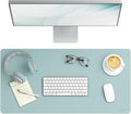 Smead Desk Pad, Vegan Leather Desk Mat with Non-Slip Faux Suede Backing, Perfect Desk Organizer for Office Decor, 31.5” x 15.7” Medium, Superior Blue (64835)
