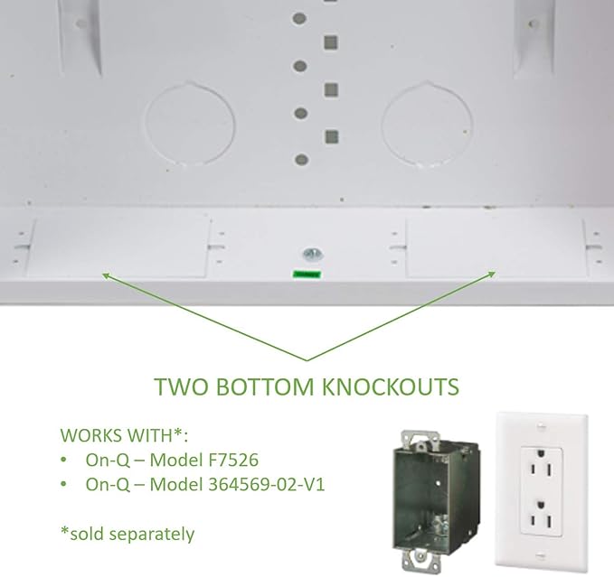 Legrand On-Q 20-Inch Structured Wiring Enclosure with Screw-On Cover, Durable Steel, Cable Management, Recessed or Surface Mount, Compatible with On-Q Accessories, Glossy White