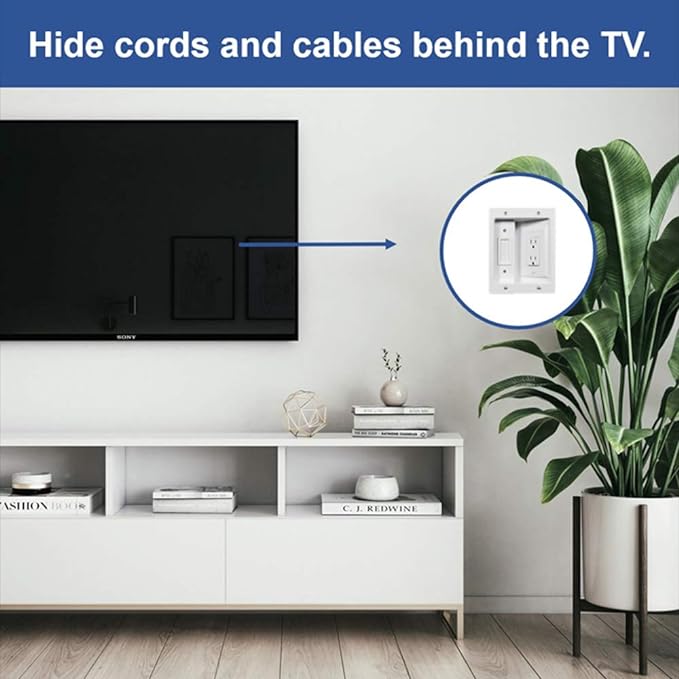 Legrand – OnQ in-Wall Cable Management Kit for Power & Low Voltage Cords – Hides TV or Display Cables Retrofit Behind the Wall – UL Listed TV Cord Hider w/DIY Install & Included Hardware – HT2102WHV1