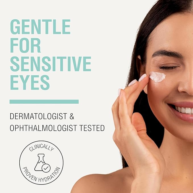 NOVEHA Hydrating Eye Cream for Sensitive Skin, Eye Moisturizer for Dry Eyelids & Around Eye, Vegan Ceramide Eyelid Cream, Anti-Aging Eye Cream for Fine Lines & Puffiness, Fragrance-Free - 1 oz