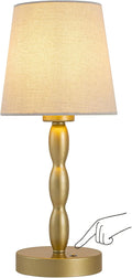 CASTLELIFE Portable Cordless Table Lamp,Touch Desk Lamp Rechargeable Battery Powered, 3-Level Brightness Stepless Dimmable Bedside Night Lamp,for Bedroom/Restaurant/Bars/Outdoor, Bulb Included,Gold