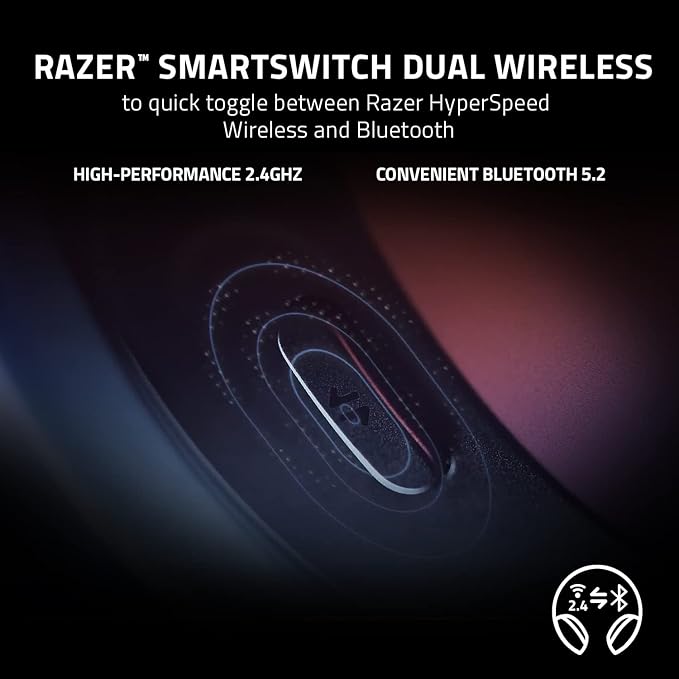 Razer Barracuda Wireless Gaming & Mobile Headset (PC, PlayStation, Switch 2, Android, iOS): 2.4GHz Wireless + Bluetooth - Integrated Noise-Cancelling Mic - 50mm Drivers - 40 Hr Battery - Black