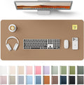 YSAGi Leather Desk Protector, Office Mat, Large Mouse Mat, Non-Slip PU Leather Blotter, Laptop Desk Mat, Waterproof Writing Pad for Office and Home (Khaki, 31.5" x 15.8")