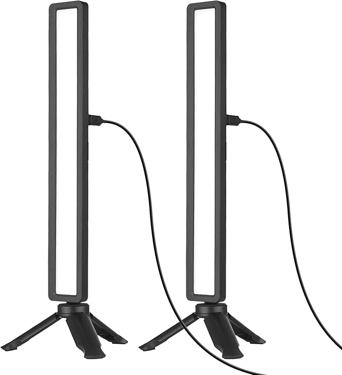 Andoer 2PCS Computer Laptop Monitor Light Bar Video Conference Lighting Screen Lamp Fill-in Lamps USB Powered 3 Color Temperature Dimmable with Mini Tripod Screen Clamp for Video Conferences Remote