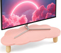 Monitor Stand Riser,Cloud Shape Wood Computer Monitor Stand, 16.5IN Monitor Stand Riser, Multi-Purpose Desktop Organizer Riser for Computer,Laptop,Printer,TV,Pink