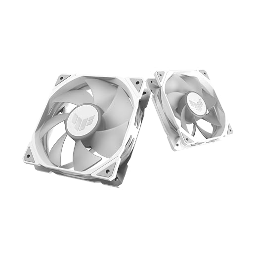 ASUS TUF Gaming TR120 120mm ARGB White Reverse Fan Blade Triple Pack 28mm Fan Frame, 2.75mm H2O Static Pressure, 76.3 CFM Airflow, Double-Layer LED Array, Flexible Side Pattern, Aura sync, PWM