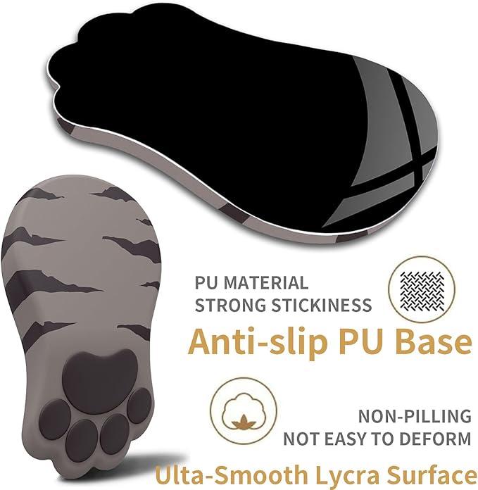 L-SPOUTTO Ergonomic Mouse Pad with Wrist Rest,Cute Cat Paw Mousepad Wrist Support,Comfortable Massage Design Computer Pain Relief Mouse Pad with Non-Slip PU Base for Desk Laptop Gaming Office,Brown