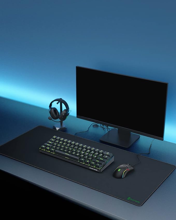 Black Shark Gaming Mouse Pad Desk Mat (35.4" × 15.8" × 0.15") Thick Extended Mousepad Non-Slip Spill-Resistant Mousepad with Special-Textured Surface, Anti-Fray Stitched Edges Desk Pad Manta P3