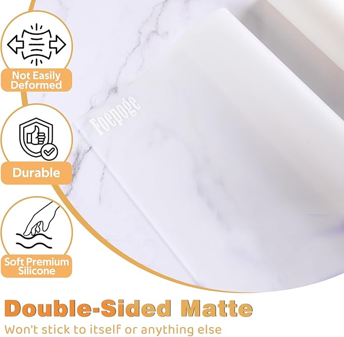 49.2" x 15.7" Large Silicone Mat for Kitchen Counter Protector, Cuttable Silicon Countertop Protector Mat Heat Resistant Mats for Countertop, Cut to Fit Placemat Ship Roll by Foepoge, Translucent