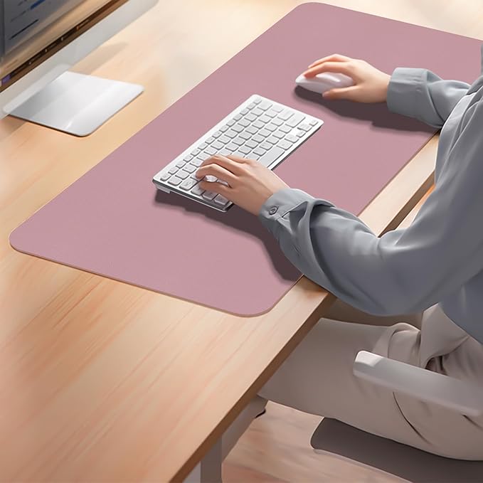 Non-Slip Desk Pad Mat, Leather Desk Mat for Desktop, Large Purple Mouse Pad, Waterproof Computer Mouse Mat Desktop Protector for Office/Home, 23.6" x 13.7"