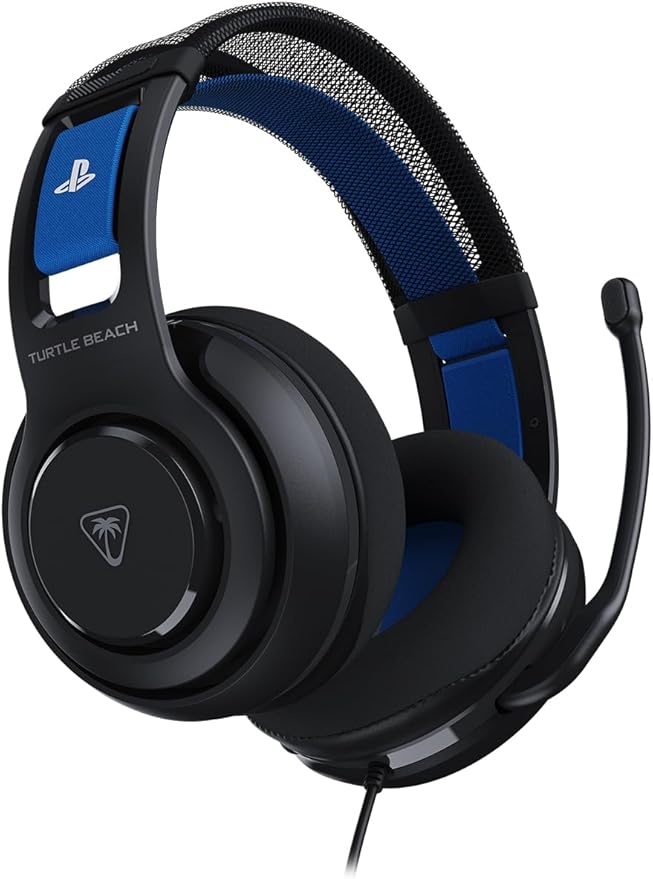 Turtle Beach Atlas 200 Wired Gaming Headset Officially Licensed for PlayStation, PS5, PS4-50mm Nanoclear Drivers, Flip-to-Mute Mic, Memory Foam Cushions, Floating Headband - Black