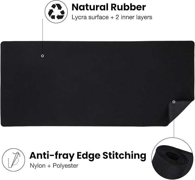 ALOANES Large Gaming Mouse Pad with Non-Slip Rubber Base,Stitched Edge,Desk mat for Laptop,Computer & PC, Wristing Pad for Gamer,Office & Home, 35.4"x 11.8"x 0.12", Black