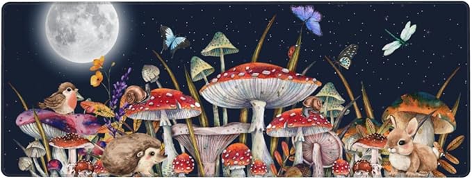 Mushrooms Mouse Pad XL Large Mousepad Non Slip Rubber Base Desk Mat for Laptop Computer Gaming 31.5" X 12"