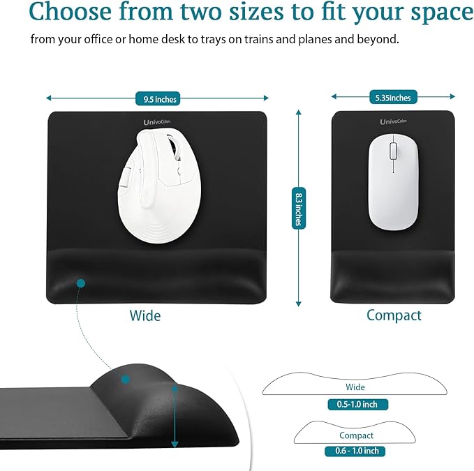 univo colors Mini Size Mouse Pad for Business Trips and Travel,Premium PU Material,Ergonomic Design,Smooth Mouse Operation with Hard Plate,Reduces Fatigue(White)