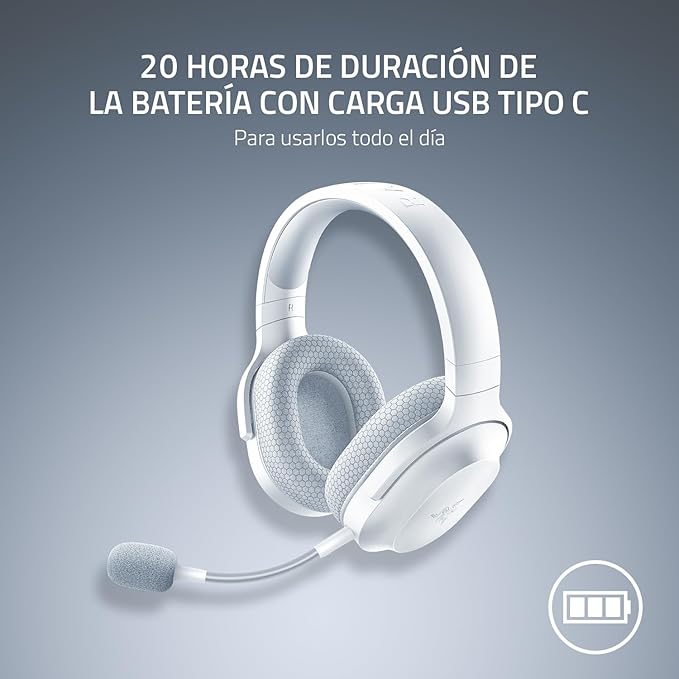 Razer Barracuda X Wireless Gaming & Mobile Headset (PC, PlayStation, Switch 2, Android, iOS): 2.4GHz Wireless + Bluetooth - Lightweight - 40mm Drivers - Detachable Mic - 50 Hr Battery - Mercury White