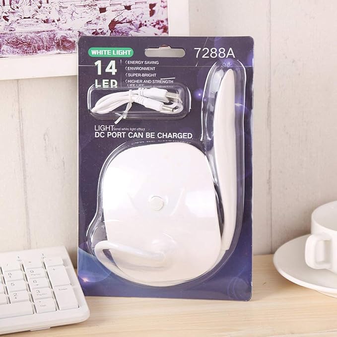 LED Table Lamp,Portable Eye-Protected Flexible Gooseneck Small Desk Lights for Dorm Study Office Bedroom-USB and 3 AA Batteries Powered-Not Include Batteries (2 Pack)