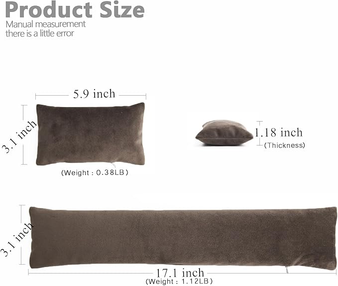 Keyboard Mouse Wrist Rest Bean Bag Set, Ergonomic Wrist Rest for Keyboard and Mouse Filled Ergo Beads, for Laptop, Desktop Computer (Dark Brown)