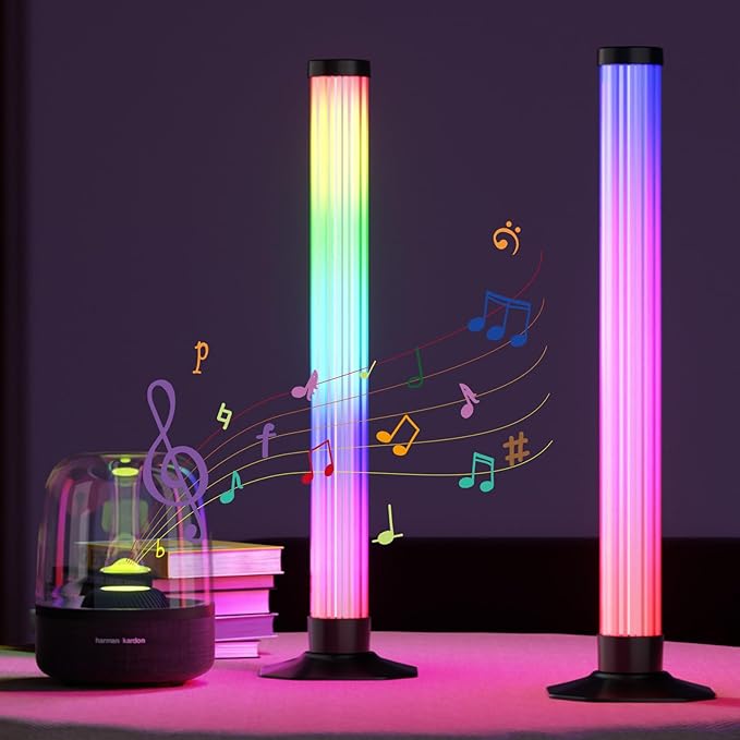 MIHEAL 360° RGB Light Bars LED TV Backlight with DIY Music Sync Modes Smart Bluetooth Control, 8 Scene Modes Color Light Bar for Room Decoration, Gaming, PC, TV …
